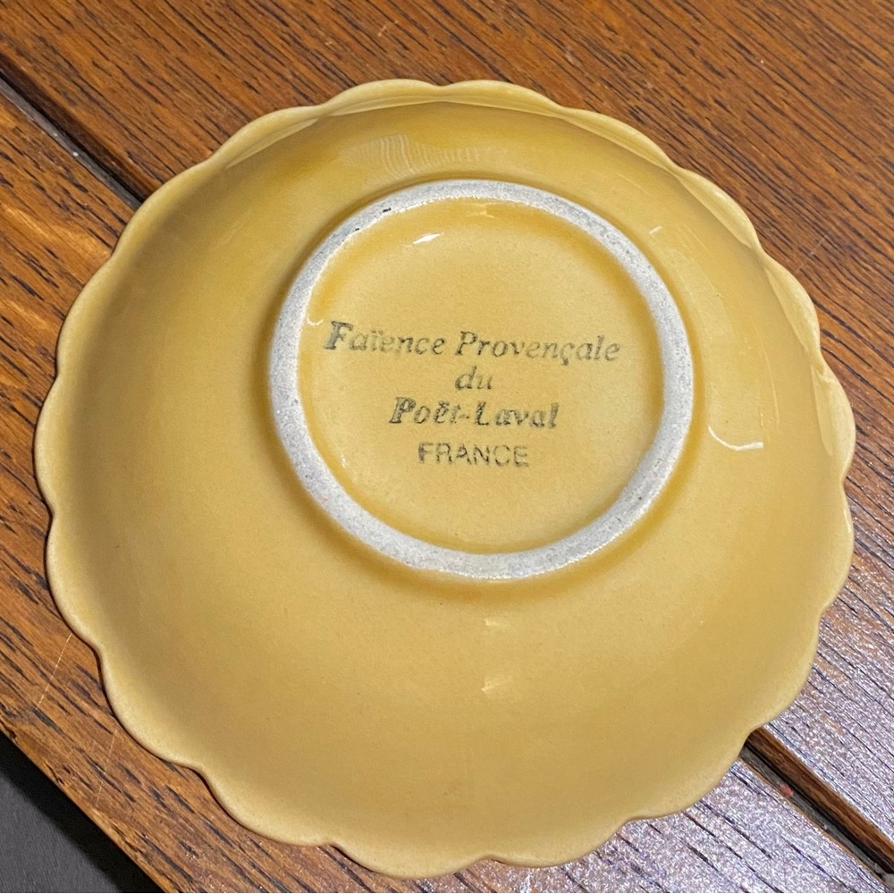 The dessert bowl is from the 1960s 
Faience Provençale du Poët-Laval.Palm TreeEC - Picture 8 of 10
